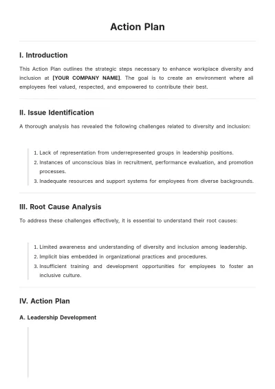 Free Printable Action Plan Template to Edit Online