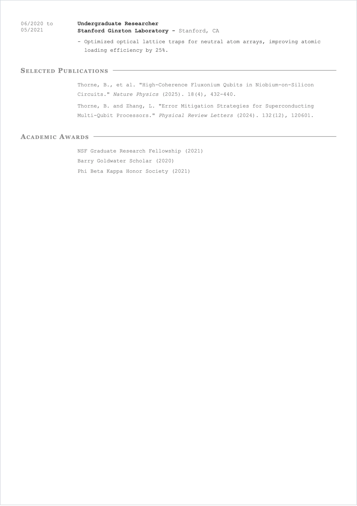 Free Harvard PhD Student ATS Resume Template, AI Resume Builder
