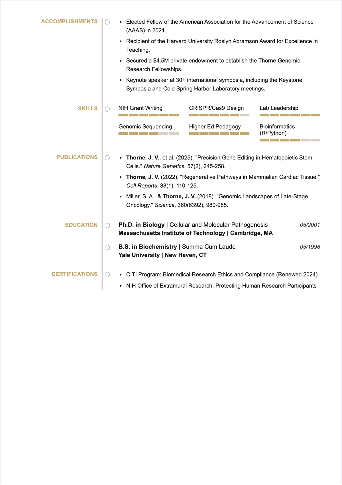 Free Harvard Professor ATS Resume Template, AI Resume Builder