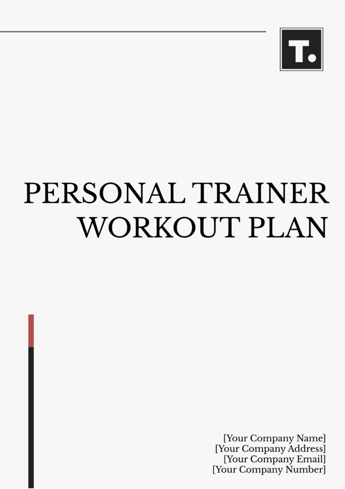 Personal Trainer Workout Plan Template