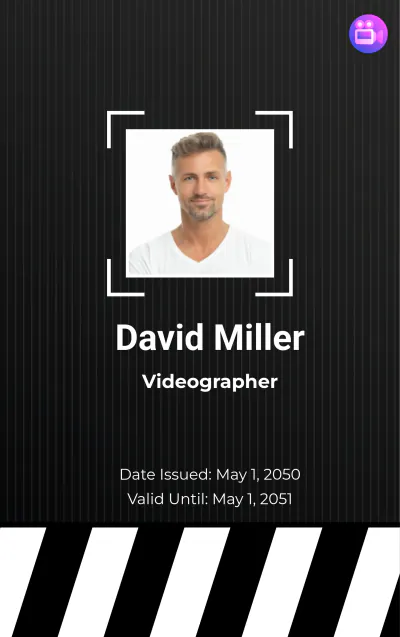 Free Videographer ID Card Template to Edit Online