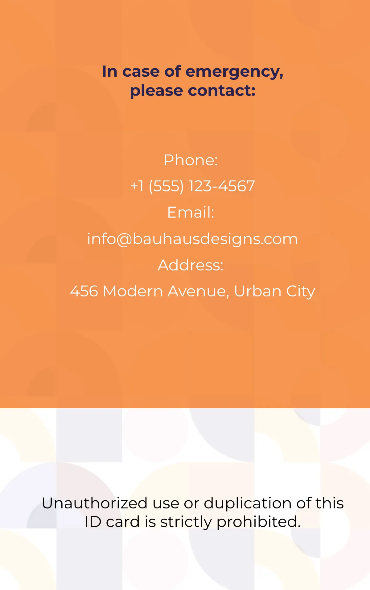 Free Bauhaus ID Card Template to Edit Online