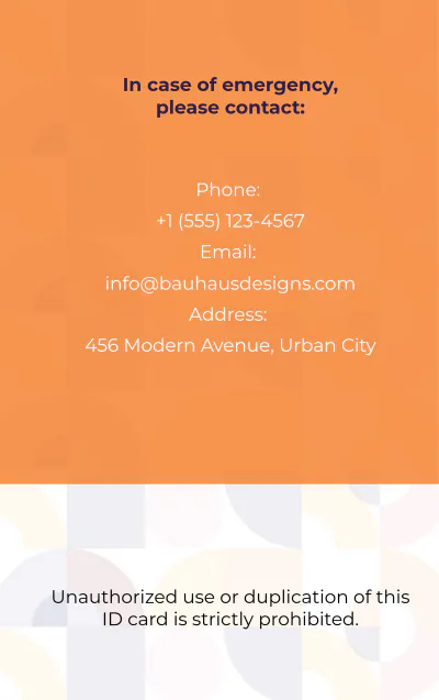 Free Bauhaus ID Card Template to Edit Online