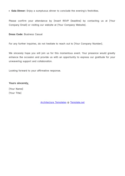 Free Architecture Appreciation Invitation Template to Edit Online