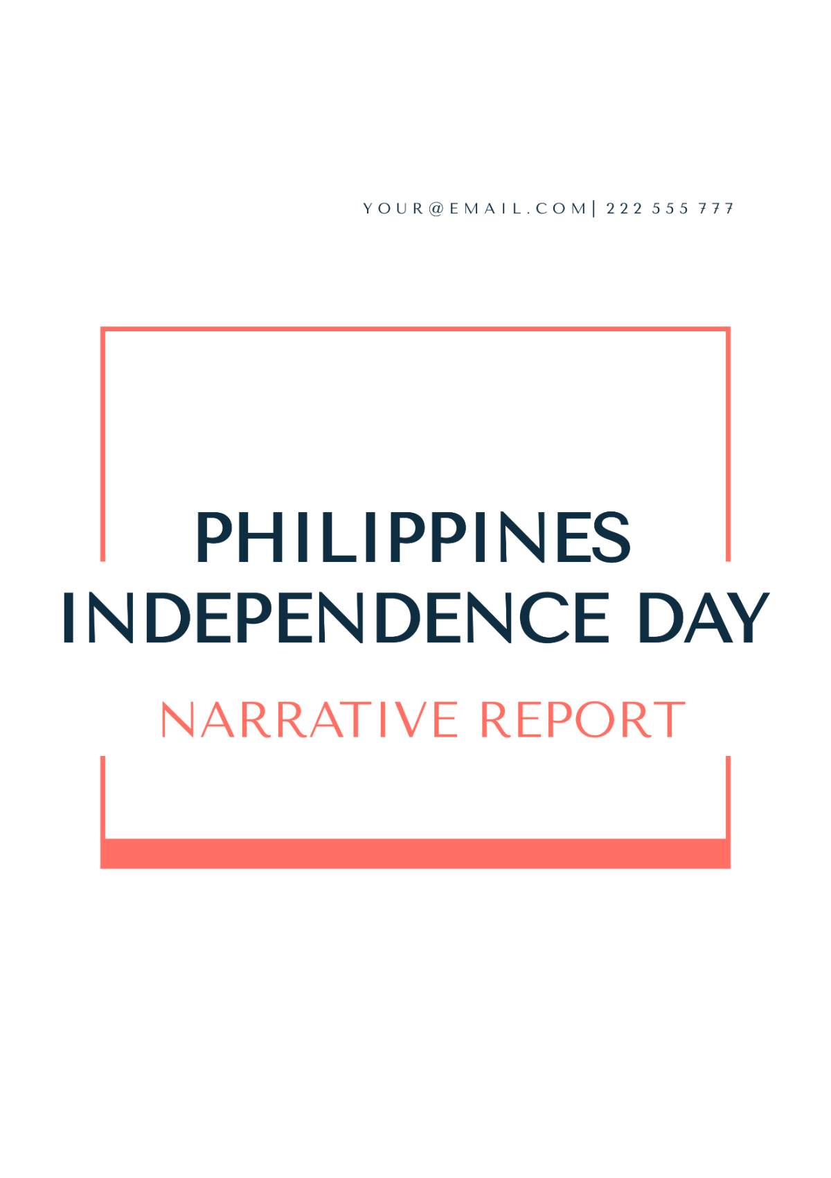 Philippines Independence Day Narrative Report - Edit Online & Download