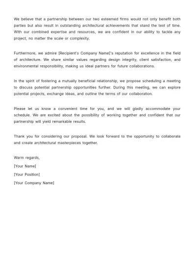 Free Architecture Letter of Intent Template to Edit Online