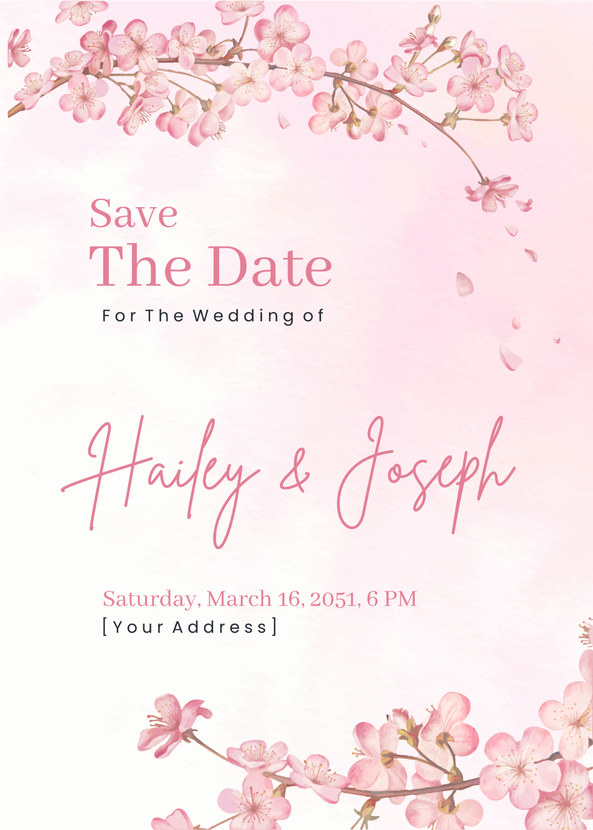 Cherry Blossom Save the Date