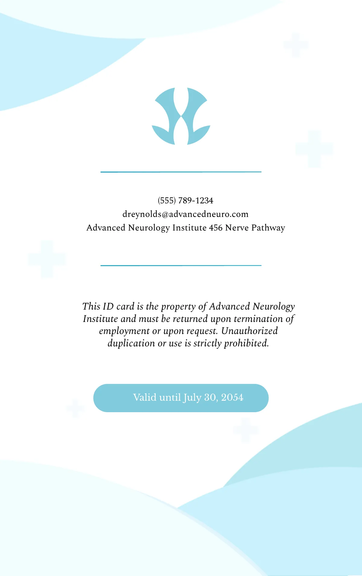 Free Neurologist ID Card Template to Edit Online