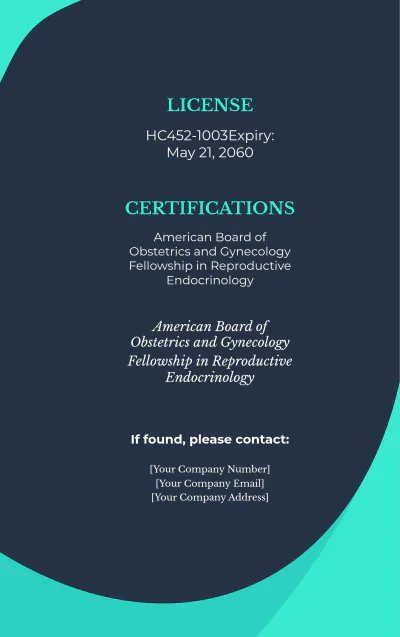 Free Obstetricians and Gynecologists ID Card to Edit Online