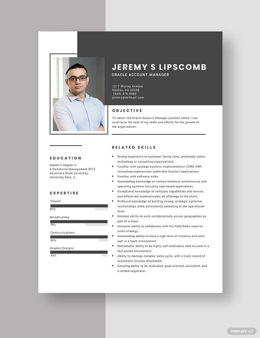 Oracle Account Manager Resume