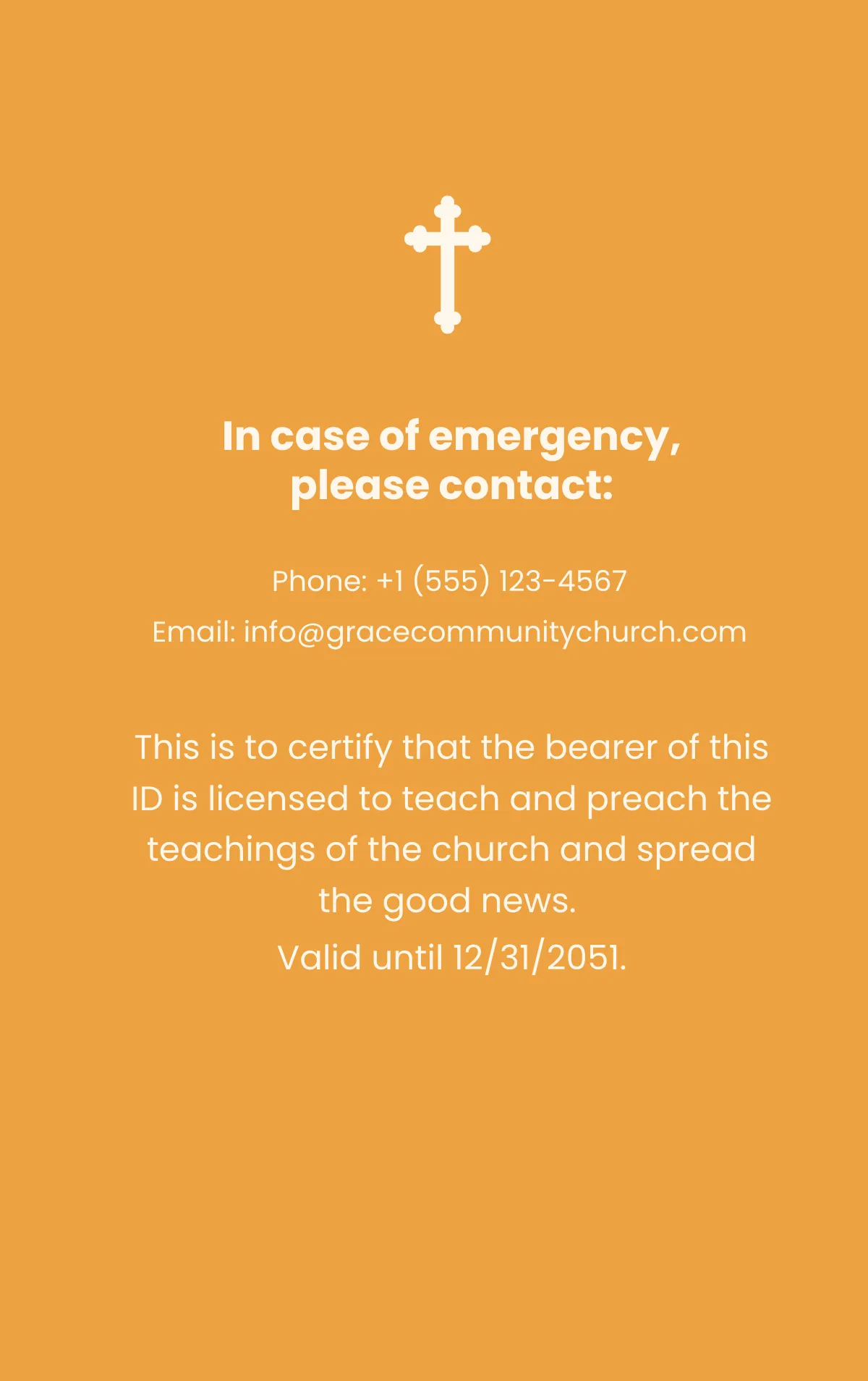 Free Church Membership ID Card Template to Edit Online