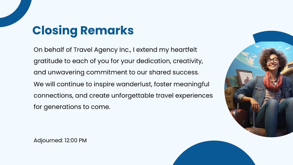 Free Travel Agency Agenda Presentation Template to Edit Online