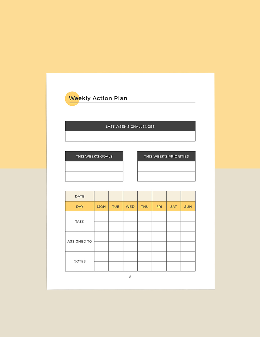 Small Business Daily Planner Template
