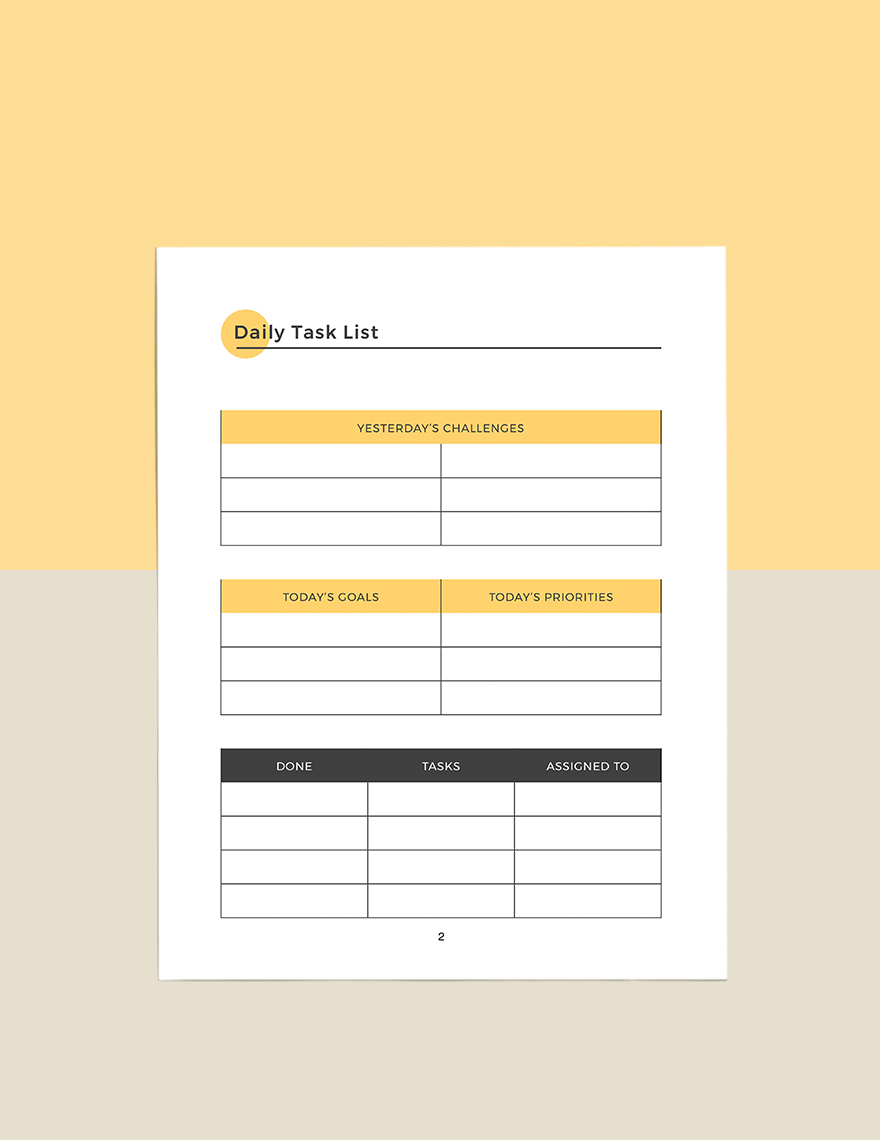 Small Business Daily Planner Template