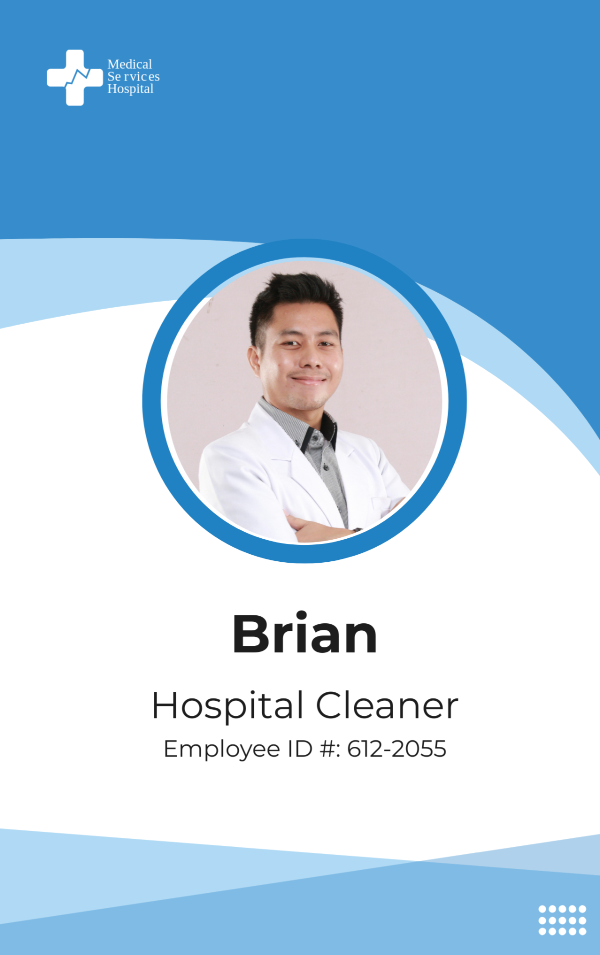 Hospital Cleaner ID Card