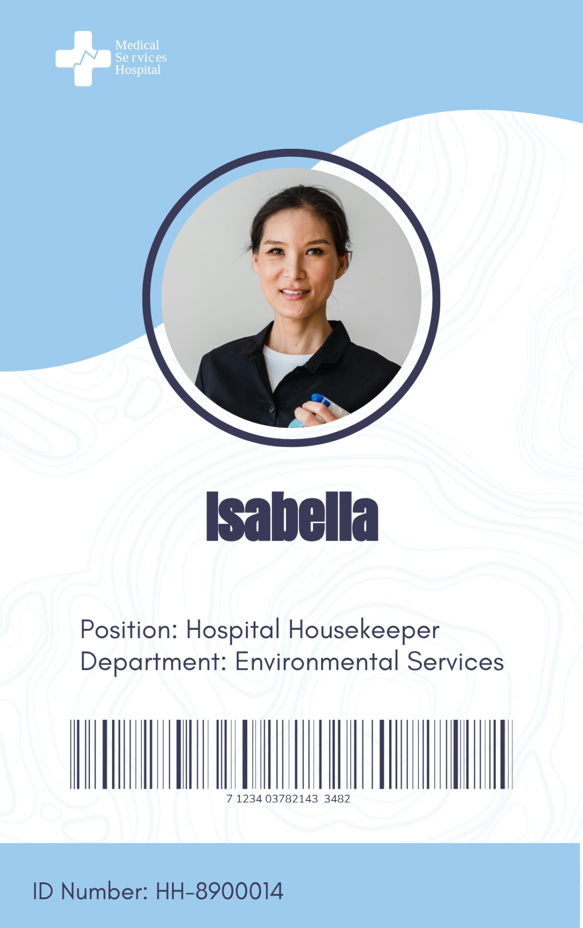 Hospital Housekeeper ID Card