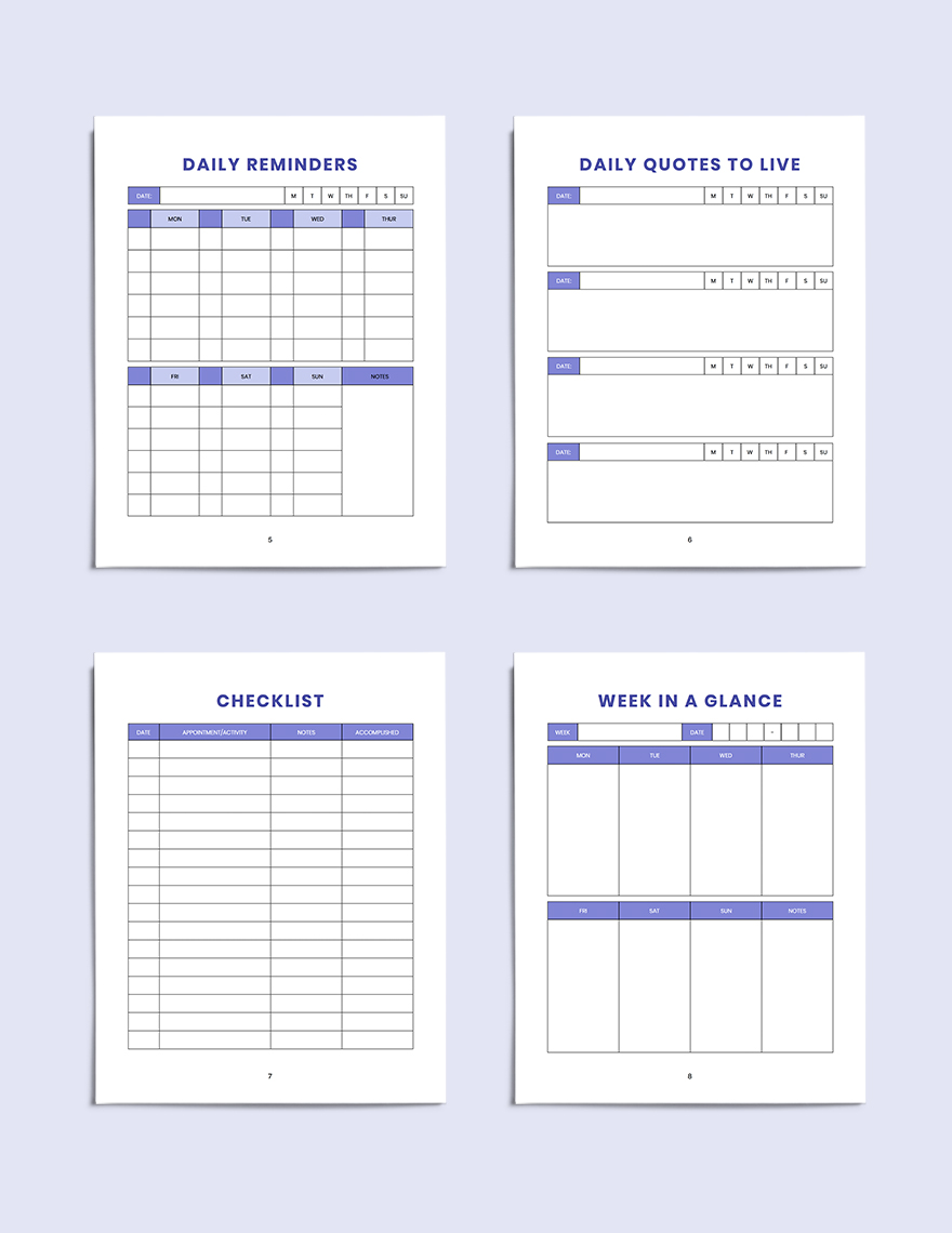 Daily Schedule Planner and Checklist Template