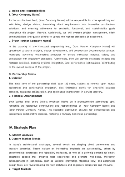 Free Architecture Partnership Proposal Template to Edit Online
