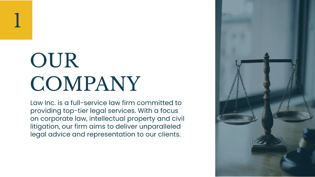 Free Law Firm Business Presentation Template to Edit Online