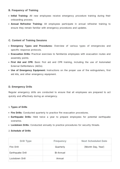 Free Architecture Emergency Procedure Template to Edit Online