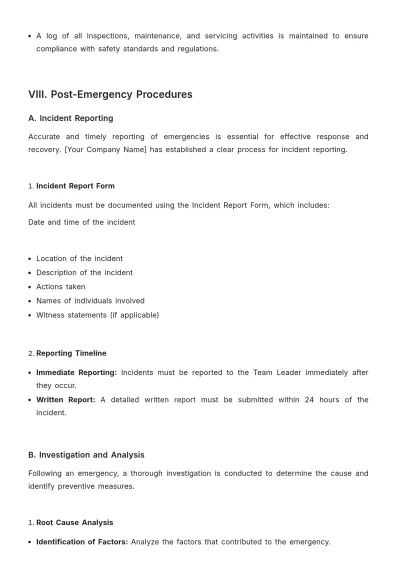 Free Architecture Emergency Procedure Template to Edit Online