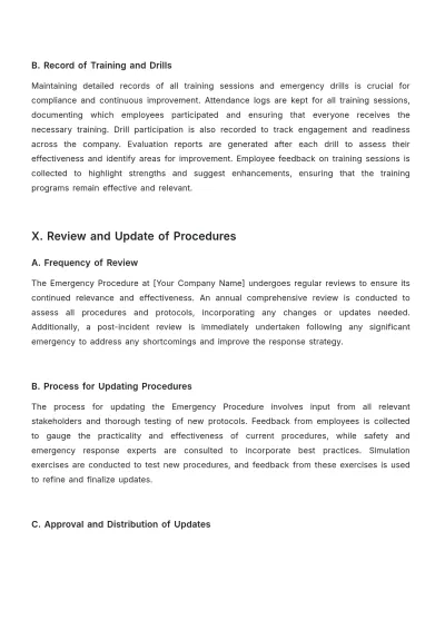 Free Architecture Emergency Procedure Template to Edit Online