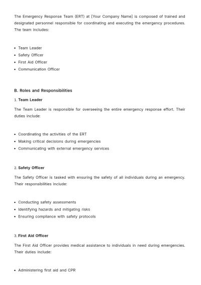 Free Architecture Emergency Procedure Template to Edit Online