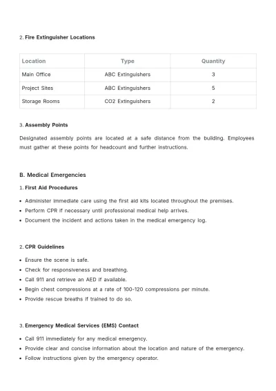 Free Architecture Emergency Procedure Template to Edit Online