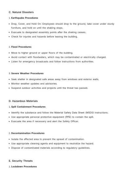 Free Architecture Emergency Procedure Template to Edit Online