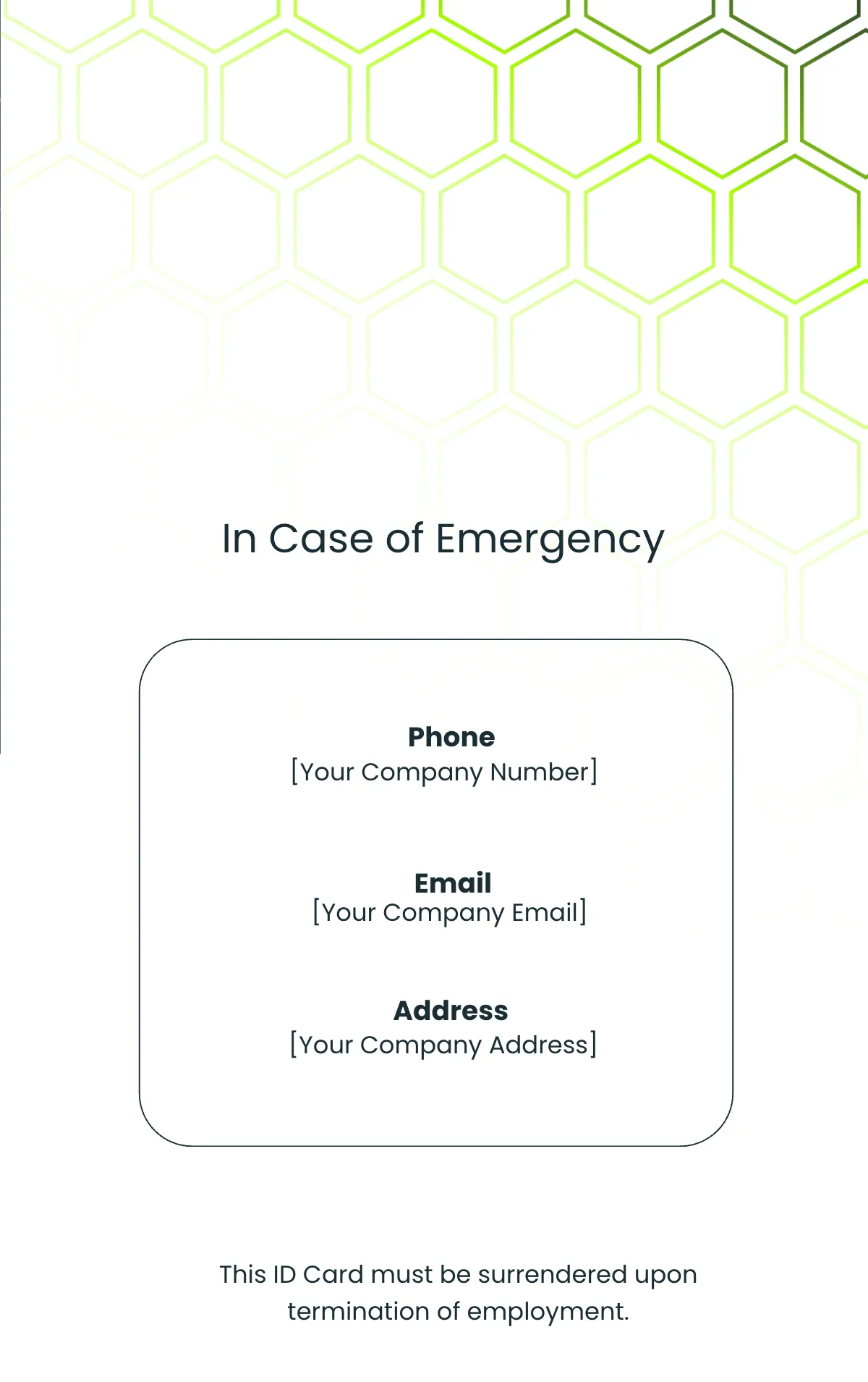 Free Hexagonal ID Card Template to Edit Online