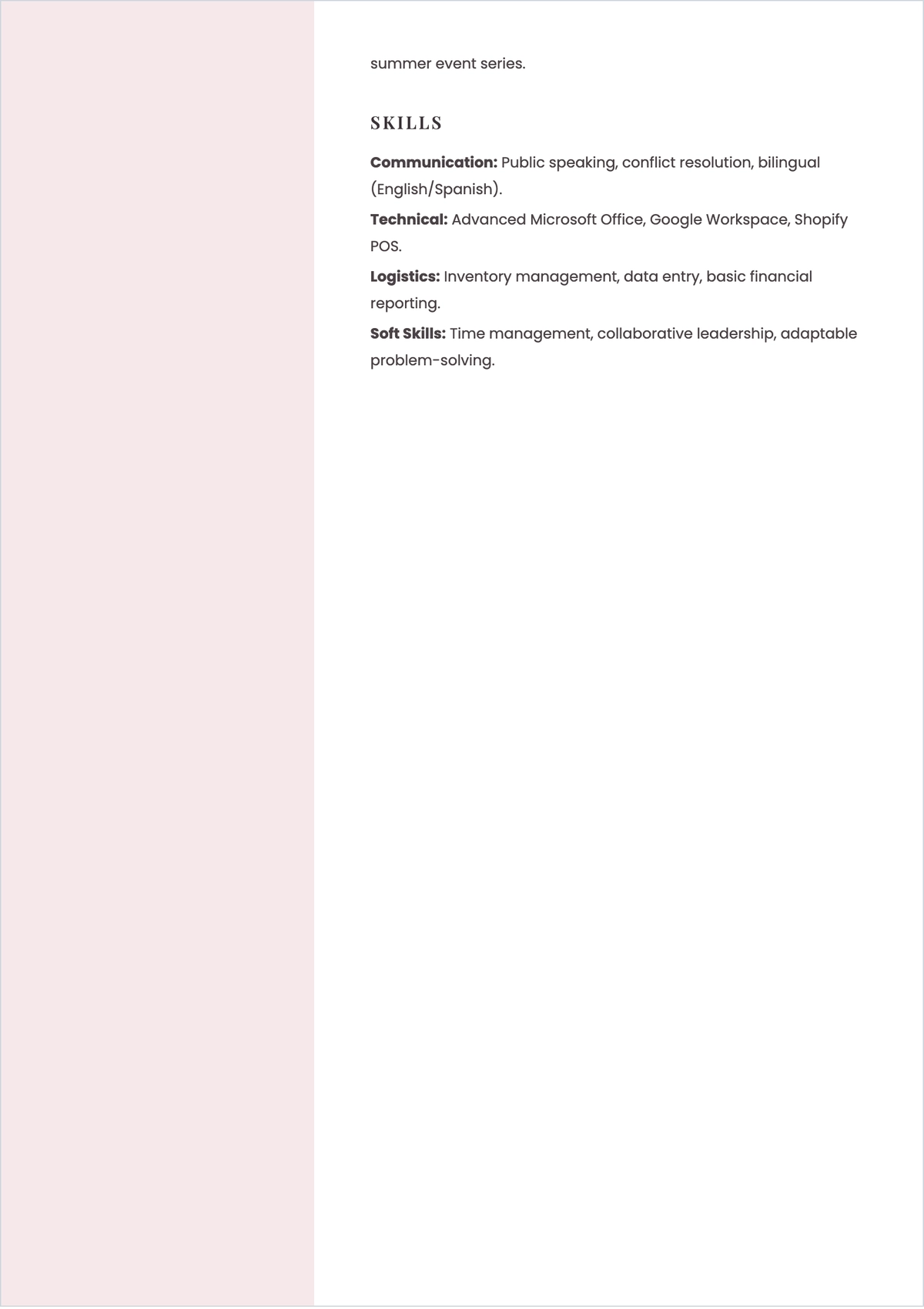 Free Experienced High School Student ATS Resume Template