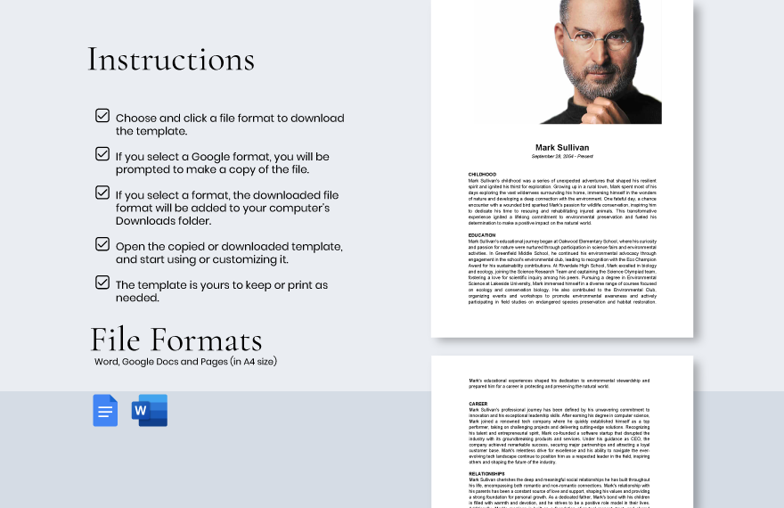 Sample Biography Outline Template