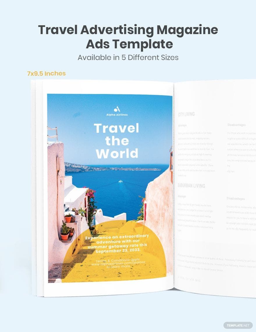 Travel Advertising Magazine Ads Template