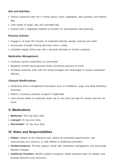 Free Treatment Care Plan Template to Edit Online