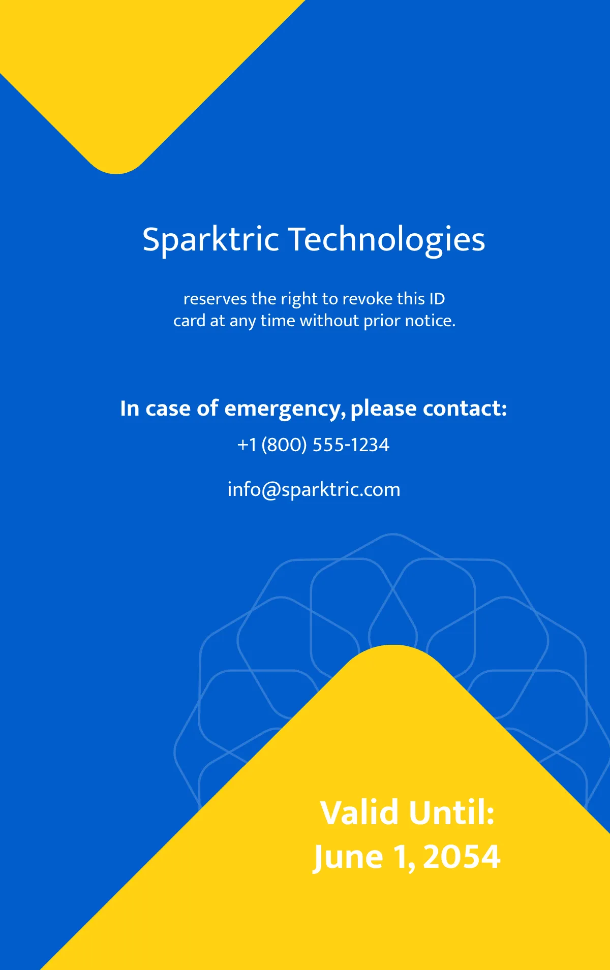 Free Sparktric ID Card Template to Edit Online