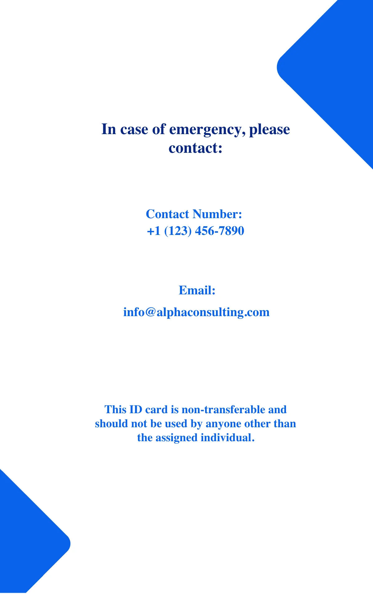 Free Consultant Manager ID Card Template to Edit Online