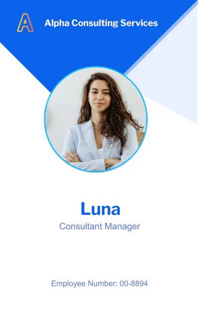 Free Consultant Manager ID Card Template to Edit Online