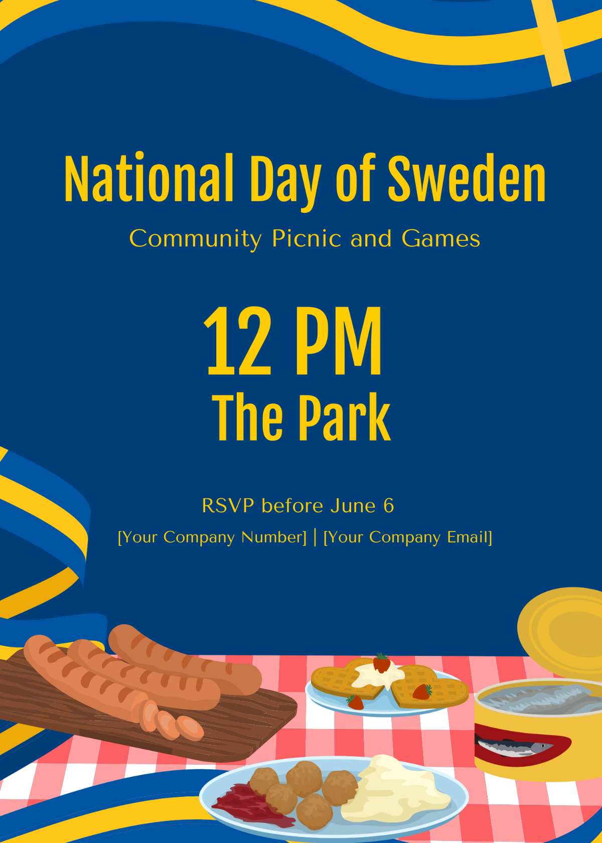 National Day of Sweden Invitation Card
