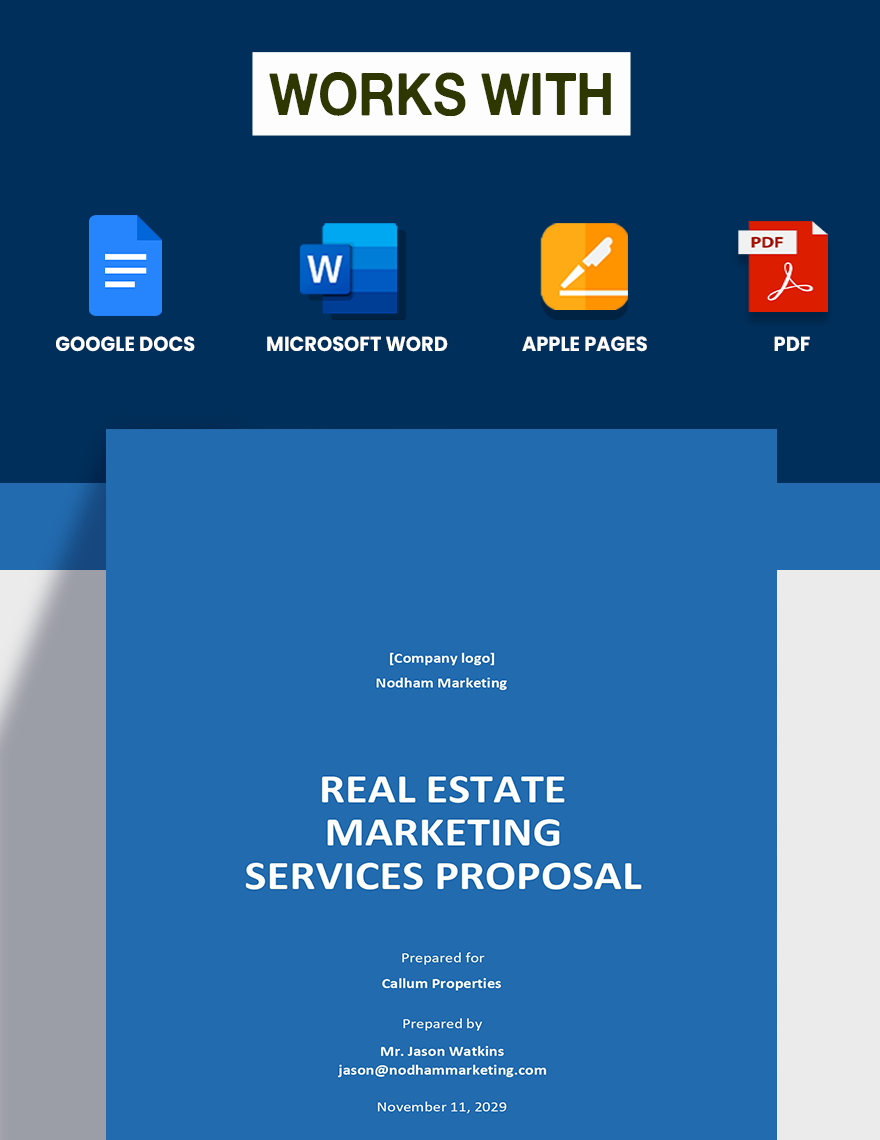 Real Estate Marketing Proposal Template in Word Pages PDF Google