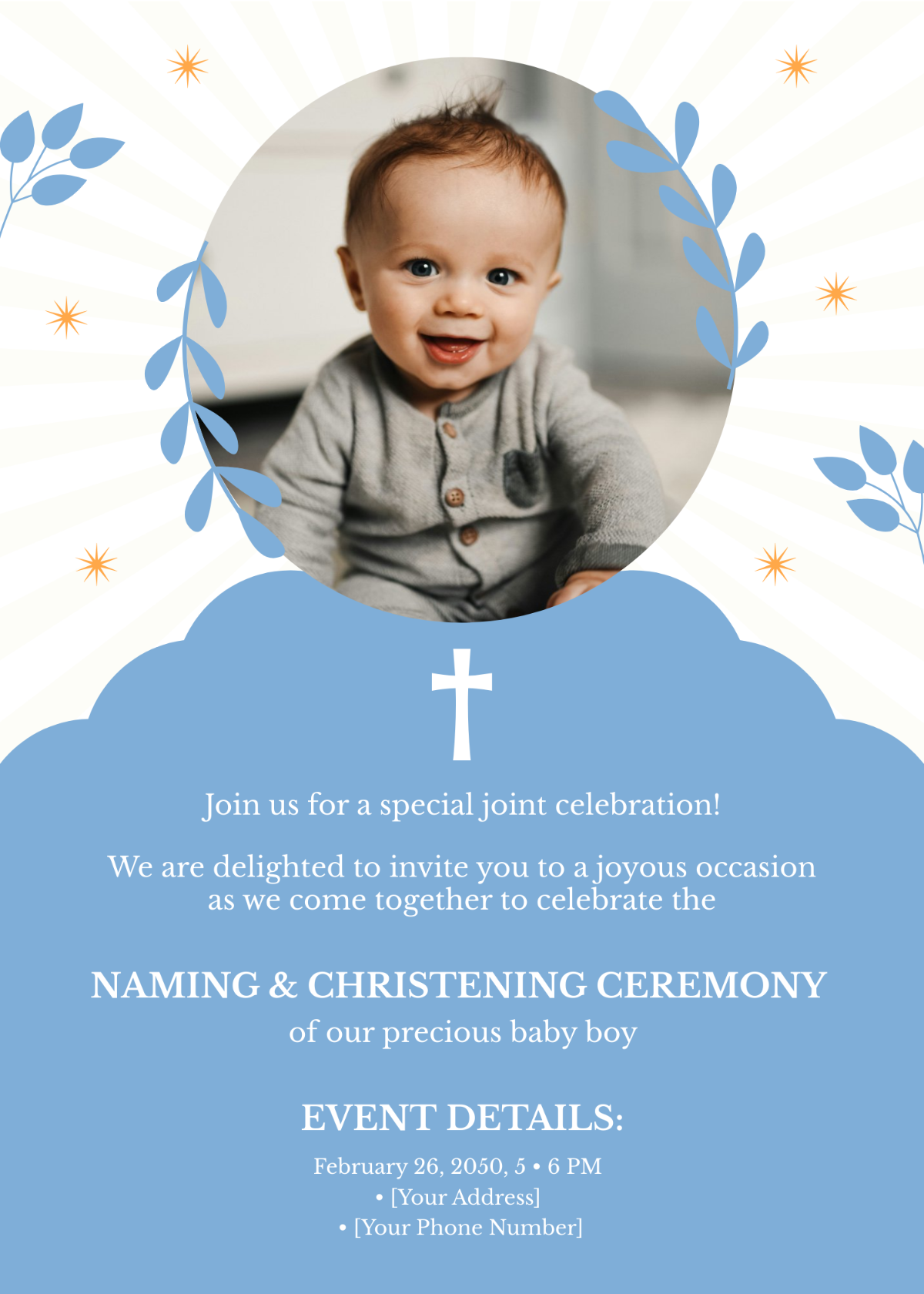 Naming Ceremony Invitation For Joint Celebrations - Edit Online ...