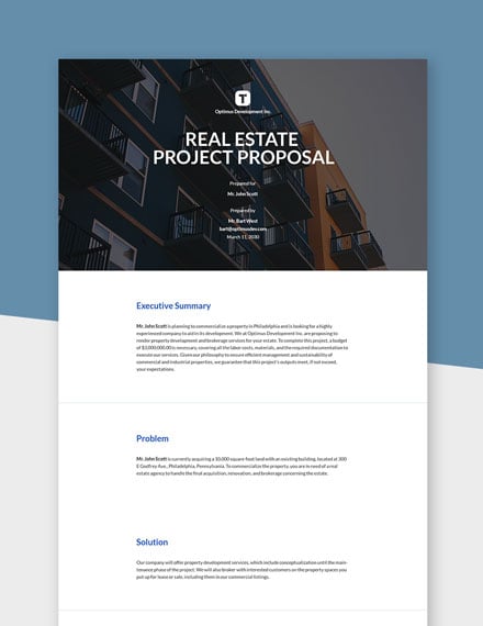 real estate project management template
