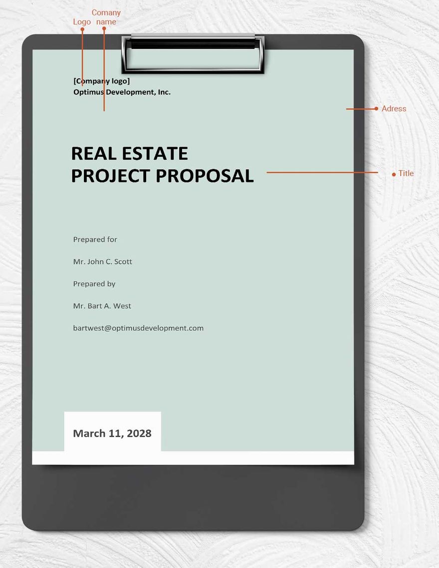Real Estate Project Proposal Template