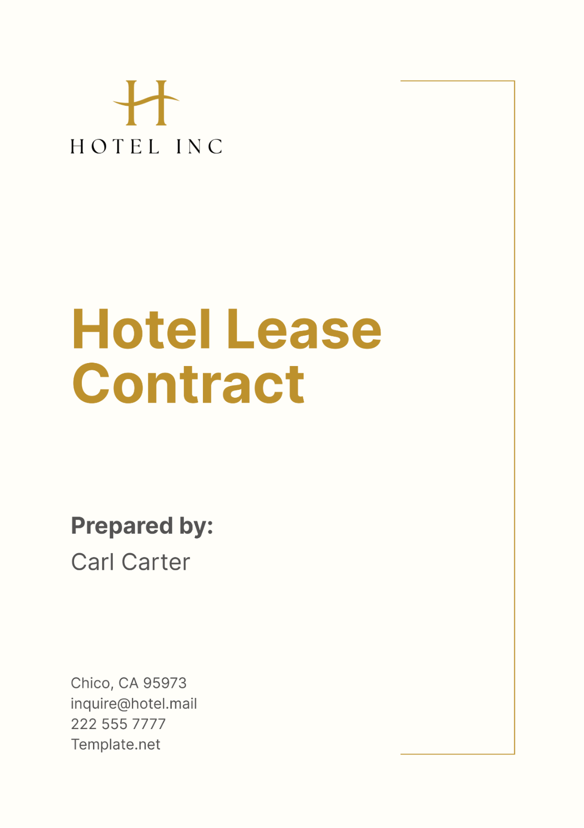 Free Hotel Lease Contract Template