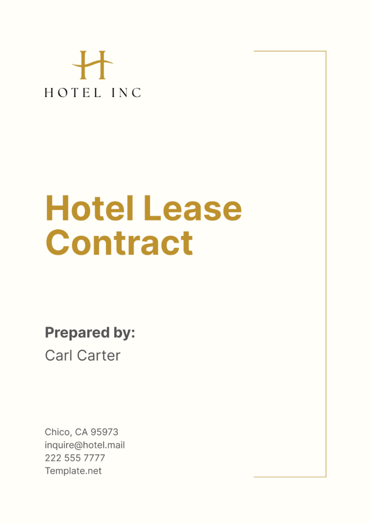 Hotel Lease Contract Template - Edit Online & Download