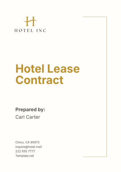 Free Hotel Lease Contract Template to Edit Online