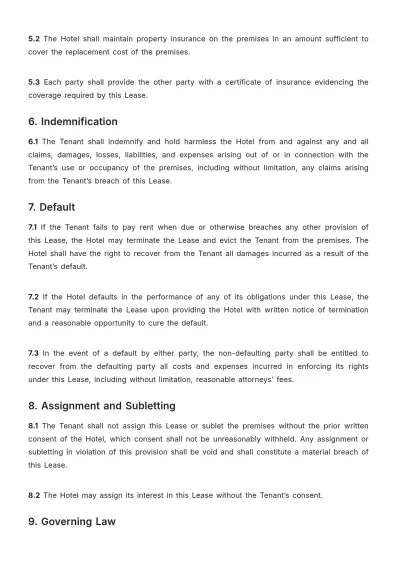 Free Hotel Lease Contract Template to Edit Online