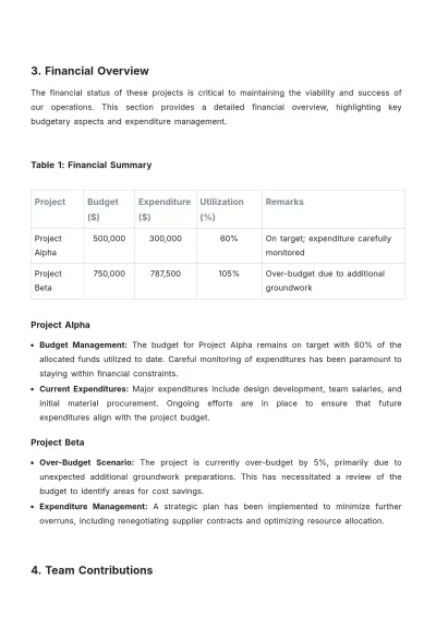 Free Architecture Monthly Report Template to Edit Online