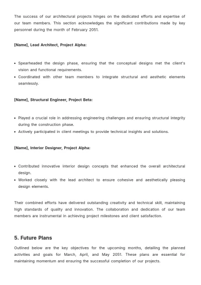 Free Architecture Monthly Report Template to Edit Online