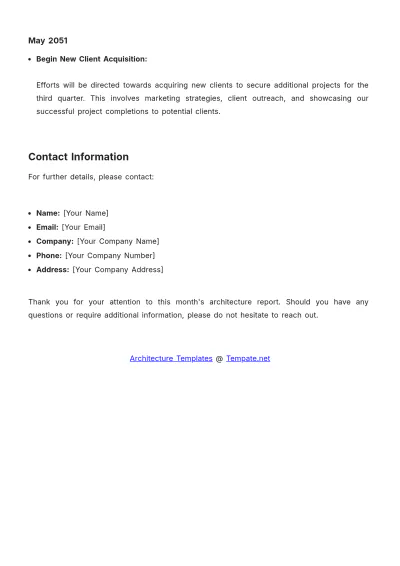 Free Architecture Monthly Report Template to Edit Online