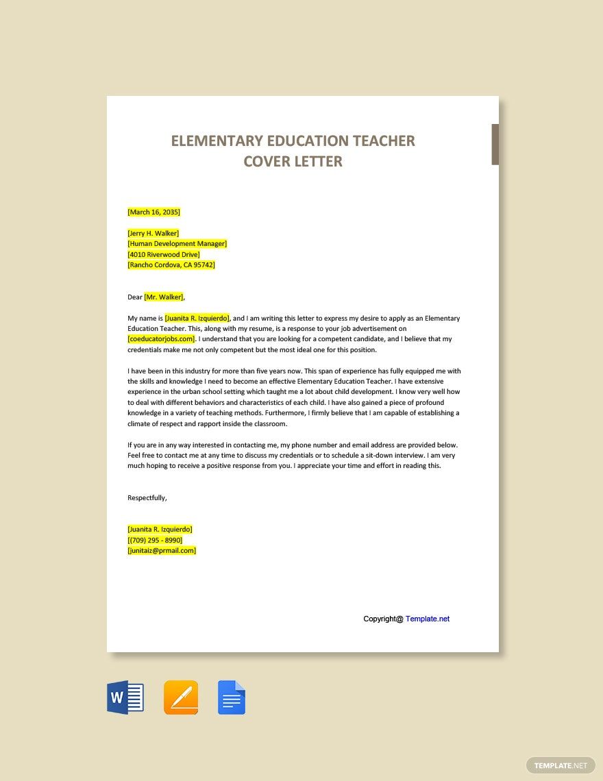 education project manager cover letter